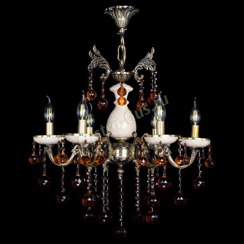 Люстра бронзовая Алфея №6 с камнем шар чайная в Краснодаре Люстра бронзовая Алфея №6 с камнем шар чайная в Краснодаре