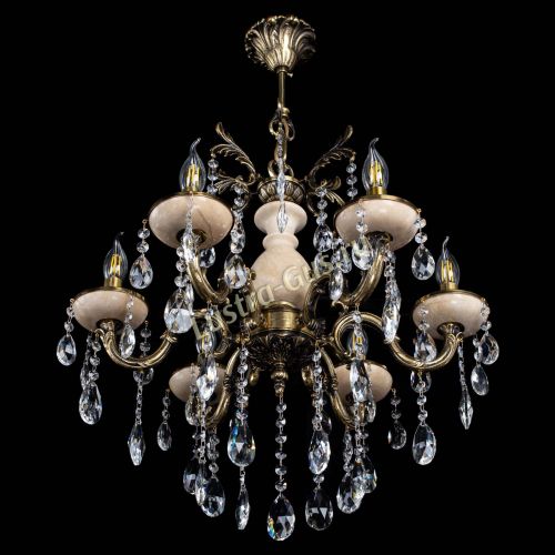 Люстра бронзовая Алфея №6 с камнем шар в Краснодаре Гусь Хрустальный