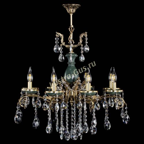 Люстра бронзовая Алфея Малахит №8 баден в Краснодаре Гусь Хрустальный