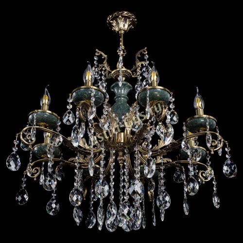 Люстра бронзовая Алфея Малахит №8 баден в Краснодаре Гусь Хрустальный