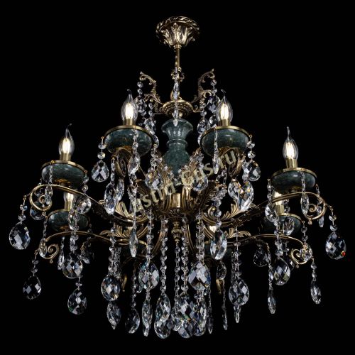 Люстра бронзовая Алфея Малахит №8 баден в Краснодаре Гусь Хрустальный