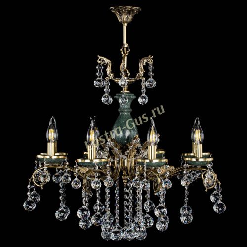 Люстра бронзовая Алфея Малахит №8 шар в Краснодаре Гусь Хрустальный