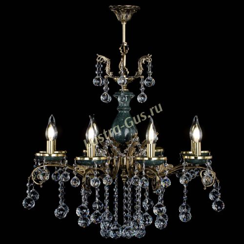 Люстра бронзовая Алфея Малахит №8 шар в Краснодаре Гусь Хрустальный