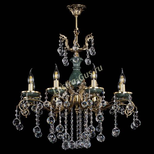 Люстра бронзовая Алфея Малахит №8 шар в Краснодаре Гусь Хрустальный