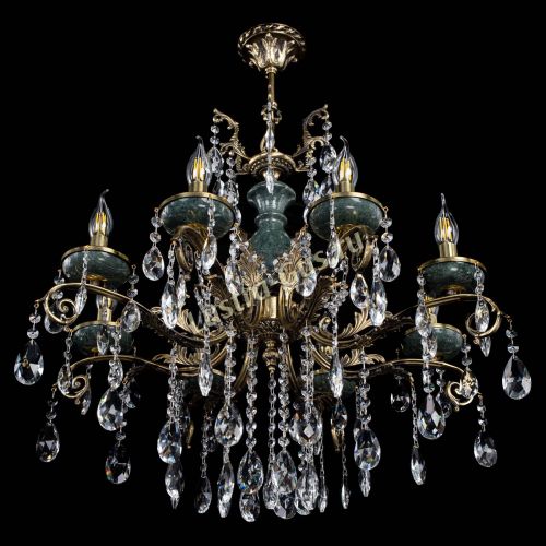 Люстра бронзовая Алфея Малахит №8 журавлик в Краснодаре Гусь Хрустальный