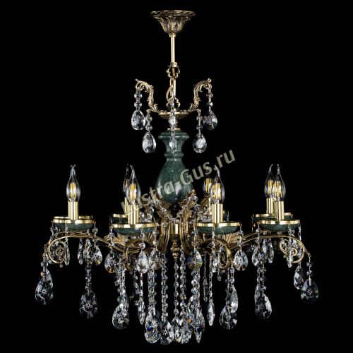 Люстра бронзовая Алфея Малахит №8 звездочка в Краснодаре Гусь Хрустальный