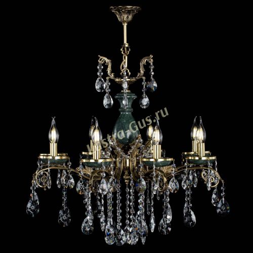 Люстра бронзовая Алфея Малахит №8 звездочка в Краснодаре Гусь Хрустальный
