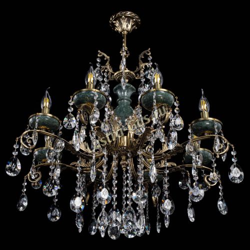 Люстра бронзовая Алфея Малахит №8 звездочка в Краснодаре Гусь Хрустальный