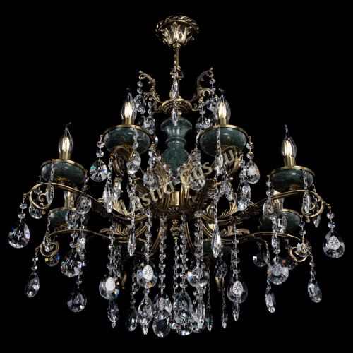 Люстра бронзовая Алфея Малахит №8 звездочка в Краснодаре Гусь Хрустальный