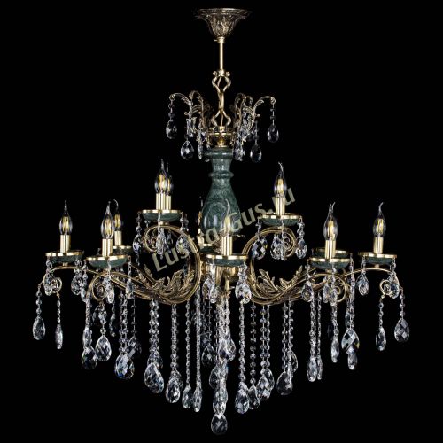 Люстра бронзовая Алфея Малахит №12 баден в Краснодаре Гусь Хрустальный