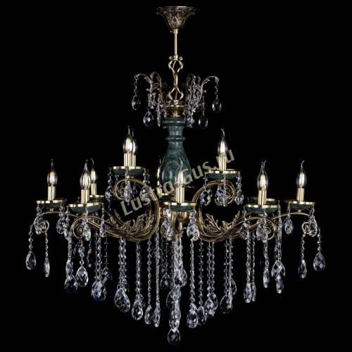 Люстра бронзовая Алфея Малахит №12 баден в Краснодаре Гусь Хрустальный