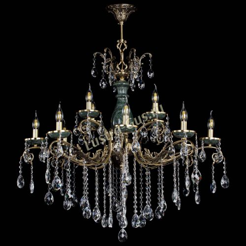 Люстра бронзовая Алфея Малахит №12 баден в Краснодаре Гусь Хрустальный