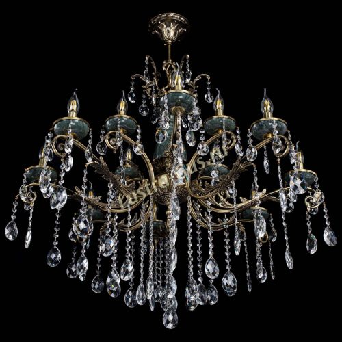 Люстра бронзовая Алфея Малахит №12 баден в Краснодаре Гусь Хрустальный