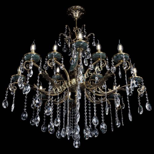 Люстра бронзовая Алфея Малахит №12 баден в Краснодаре Гусь Хрустальный