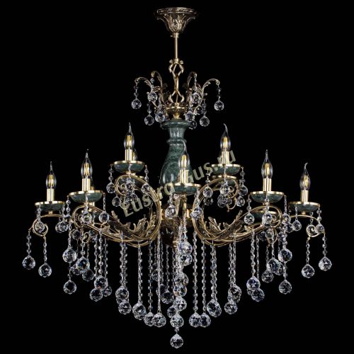 Люстра бронзовая Алфея Малахит №12 шар в Краснодаре Гусь Хрустальный