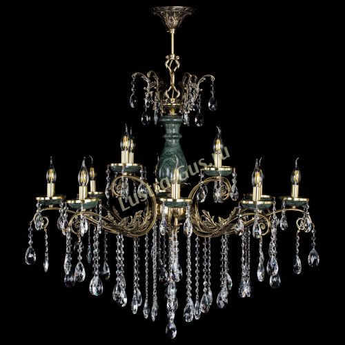 Люстра бронзовая Алфея Малахит №12 журавлик в Краснодаре Гусь Хрустальный