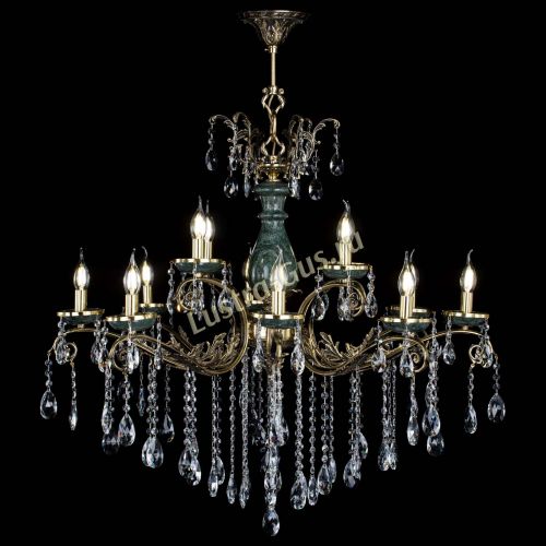 Люстра бронзовая Алфея Малахит №12 журавлик в Краснодаре Гусь Хрустальный