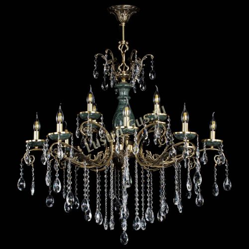 Люстра бронзовая Алфея Малахит №12 журавлик в Краснодаре Гусь Хрустальный