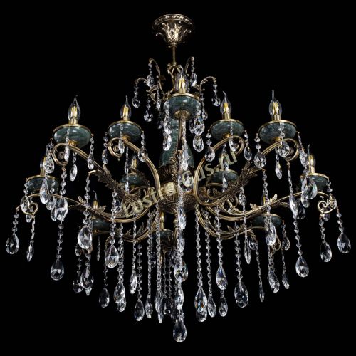 Люстра бронзовая Алфея Малахит №12 журавлик в Краснодаре Гусь Хрустальный