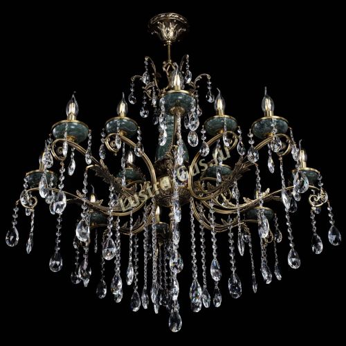 Люстра бронзовая Алфея Малахит №12 журавлик в Краснодаре Гусь Хрустальный