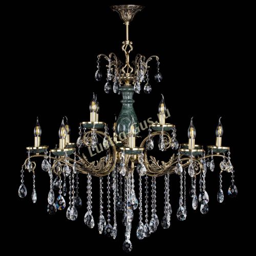 Люстра бронзовая Алфея Малахит №12 звездочка в Краснодаре Гусь Хрустальный