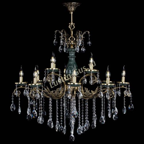 Люстра бронзовая Алфея Малахит №12 звездочка в Краснодаре Гусь Хрустальный