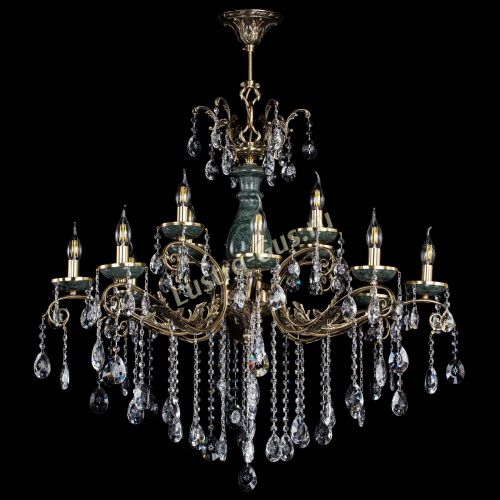 Люстра бронзовая Алфея Малахит №12 звездочка в Краснодаре Гусь Хрустальный