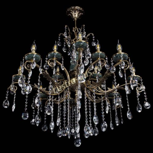 Люстра бронзовая Алфея Малахит №12 звездочка в Краснодаре Гусь Хрустальный