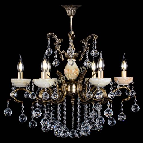 Люстра бронзовая Алфея Оникс №6/2 шар в Краснодаре Гусь Хрустальный