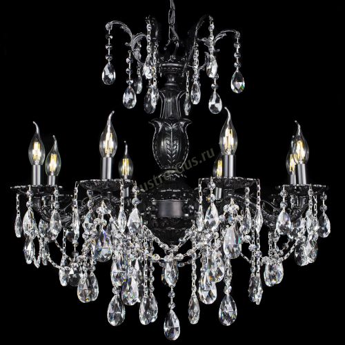 Люстра бронзовая Делия №8 журавлик черная в Краснодаре Гусь Хрустальный