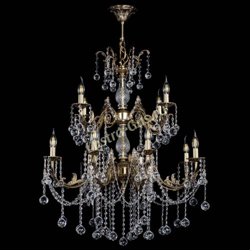 Люстра бронзовая Кассандра Алфея №12 шар в Краснодаре Гусь Хрустальный