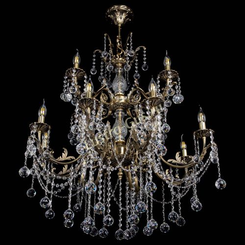 Люстра бронзовая Кассандра Алфея №12 шар в Краснодаре Гусь Хрустальный