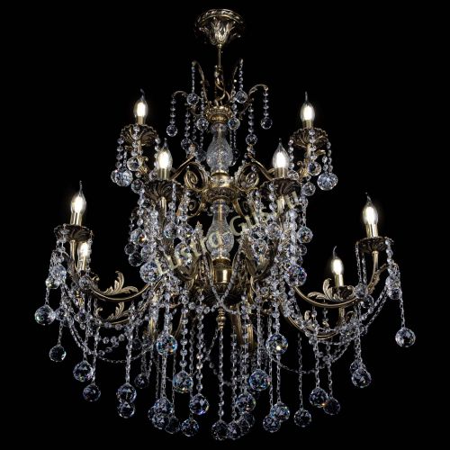 Люстра бронзовая Кассандра Алфея №12 шар в Краснодаре Гусь Хрустальный