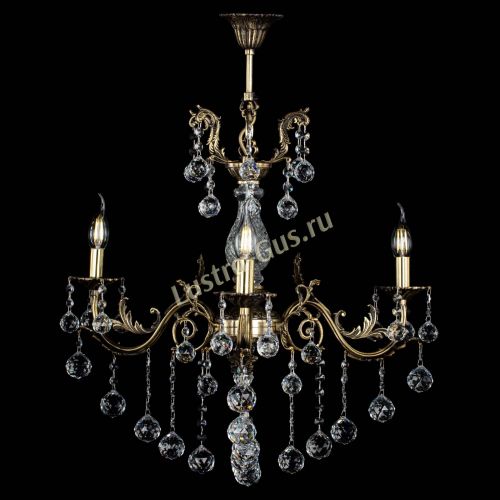 Люстра бронзовая Кассандра Алфея №3/2 шар в Краснодаре Гусь Хрустальный