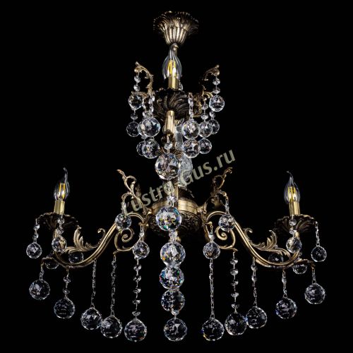 Люстра бронзовая Кассандра Алфея №3/2 шар в Краснодаре Гусь Хрустальный