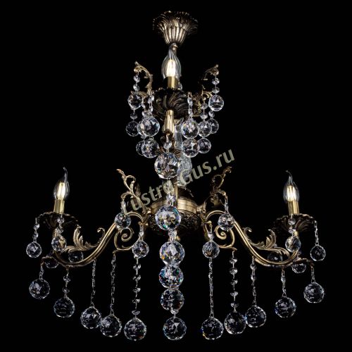 Люстра бронзовая Кассандра Алфея №3/2 шар в Краснодаре Гусь Хрустальный
