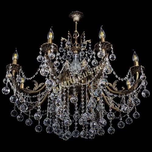 Люстра бронзовая Кассандра Алфея №8/1 шар в Краснодаре Гусь Хрустальный