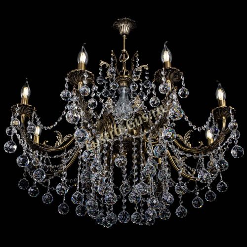 Люстра бронзовая Кассандра Алфея №8/1 шар в Краснодаре Гусь Хрустальный