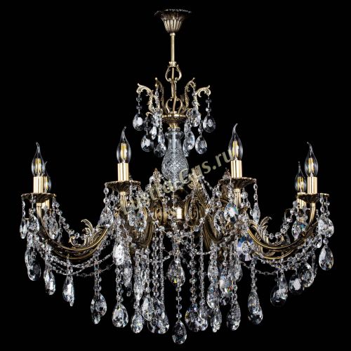 Люстра бронзовая Кассандра Алфея №8/1 звездочка в Краснодаре Гусь Хрустальный