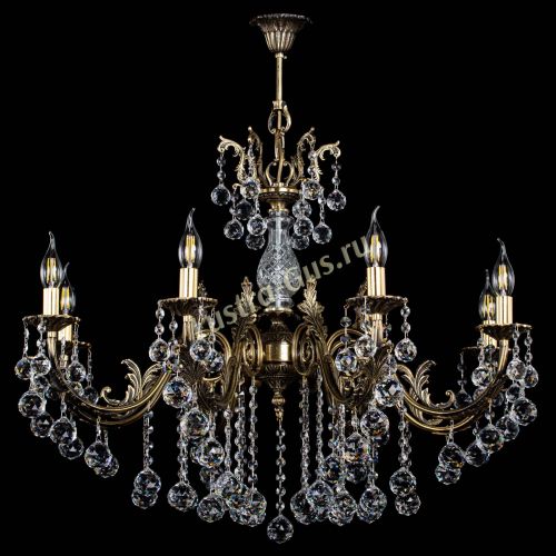 Люстра бронзовая Кассандра Алфея №8/2 шар в Краснодаре Гусь Хрустальный