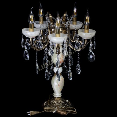 Настольная лампа Антик №5 с камнем в Краснодаре Гусь Хрустальный